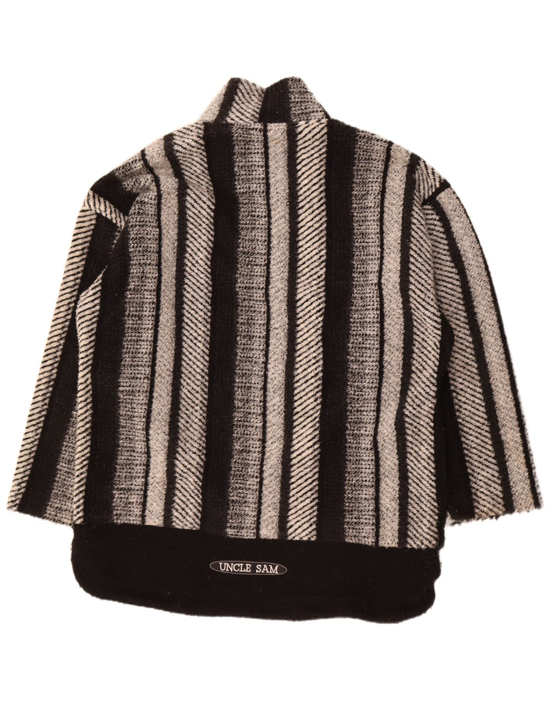 Uncle Sam Herre Zip Neck Jumper Sweater XL Sort Stribet Polyester