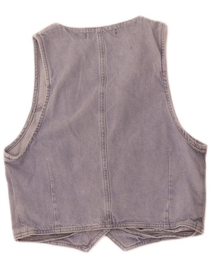 Zara Dame Denim Vest UK 14 Stor Blå Bomuld