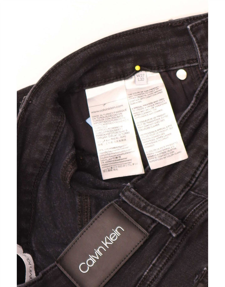 Calvin Klein Dame Slim Jeans W27 L28 Sort Bomuld