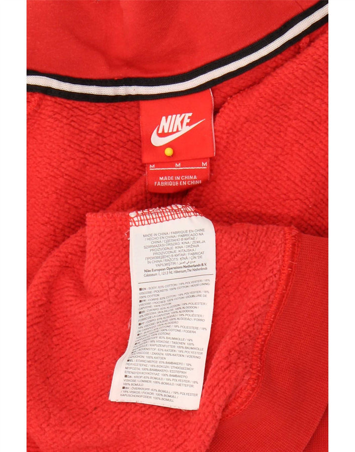 Nike Dame Hættetrøje UK 14 Medium Rød Bomuld