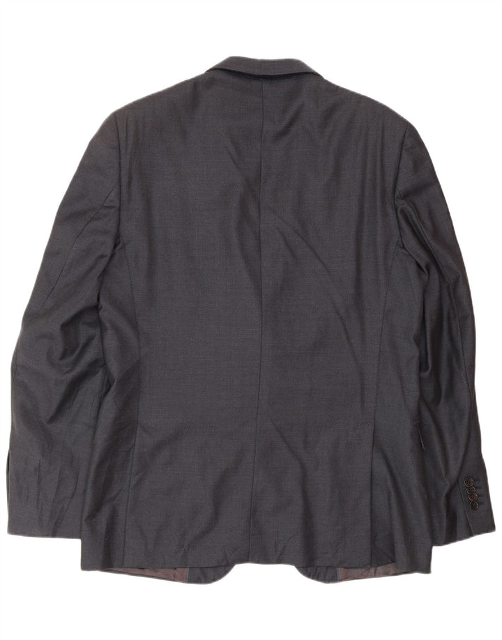 MASSIMO DUTTI Herre 2-knaps blazerjakke EU 52 Stor marineblå uld