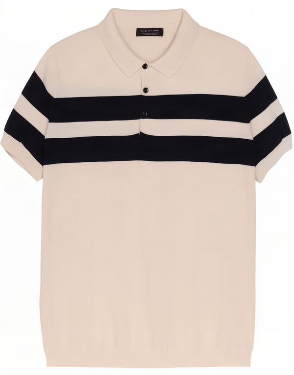 Zara Herre Kortærmet Polo Neck sweater Stor hvid Colourblock