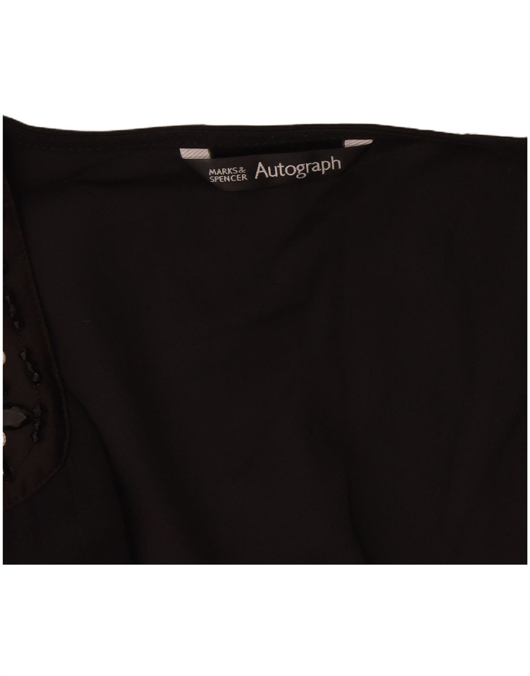 Marks & Spencer Womens Autograph Ærmeløs bluse Top UK 12 Medium Black