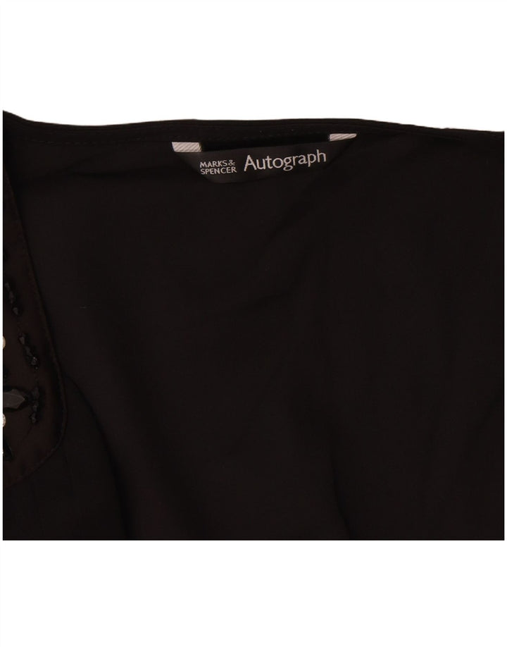 Marks & Spencer Womens Autograph Ærmeløs bluse Top UK 12 Medium Black