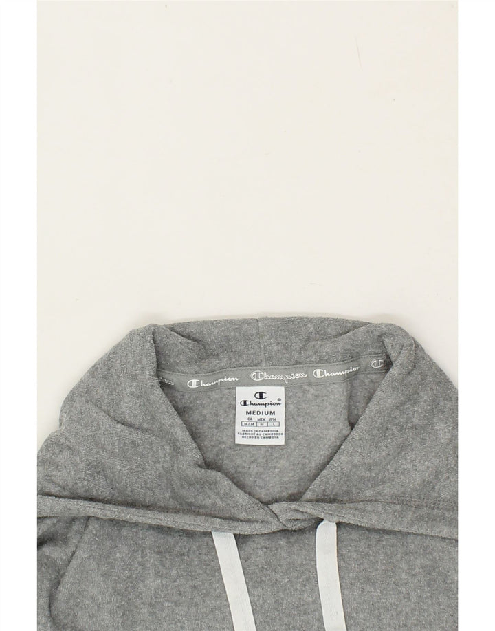 CHAMPION Womens Crop Graphic Hoodie Jumper UK 14 Medium Grey Vintage Champion and Second-Hand Champion from Messina Hembry 