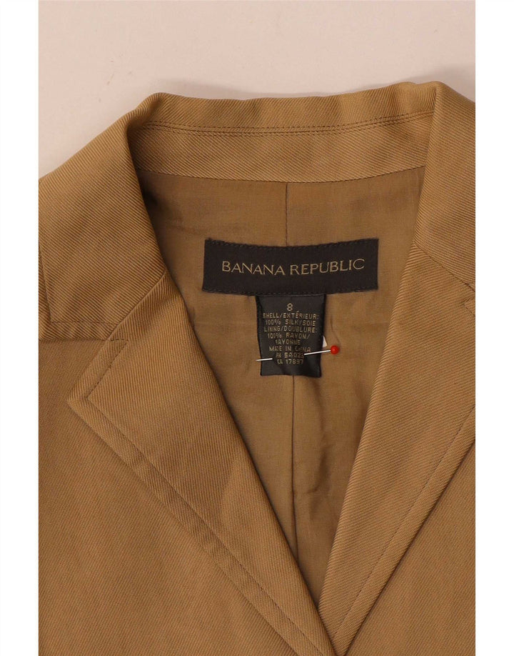 Banana Republic Dame 3 Button Blazer Jacket UK 8 Small Beige Silk