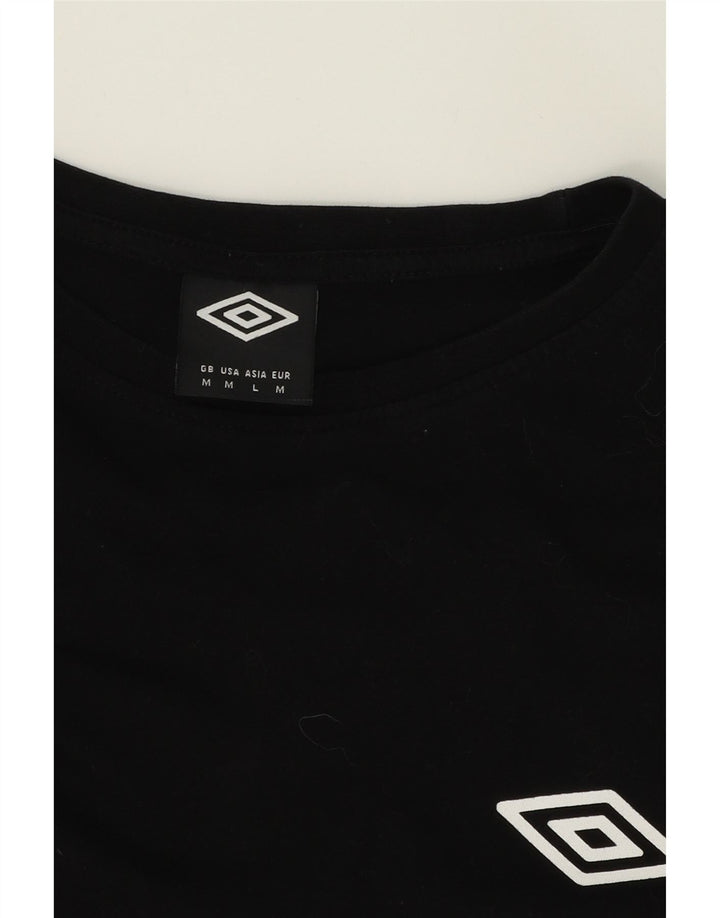 UMBRO Mens T-Shirt Top Medium Black Cotton Vintage Umbro and Second-Hand Umbro from Messina Hembry 