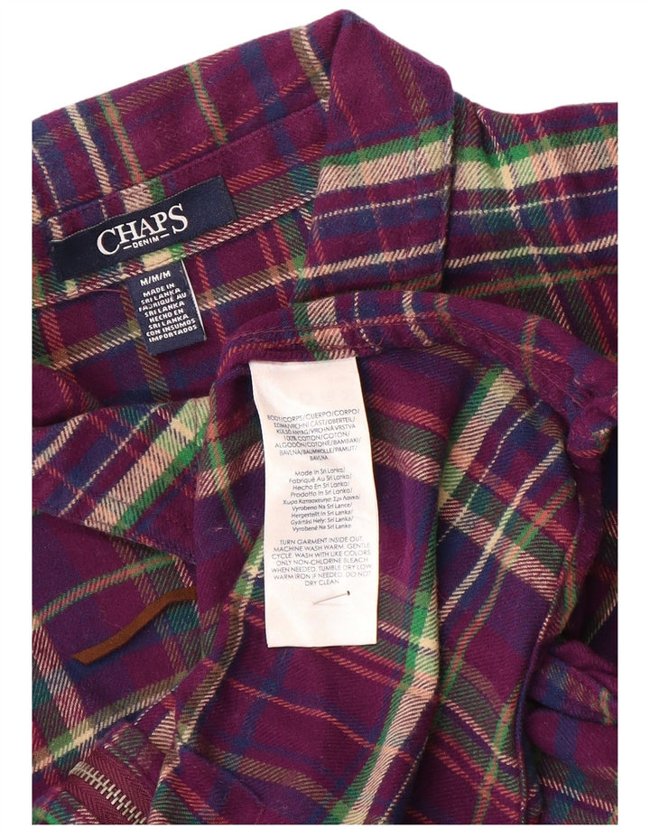 Chaps Dame Flanelskjorte UK 14 Medium Lilla Plaid Bomuld