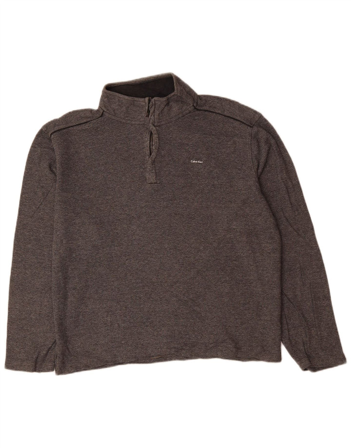 CALVIN KLEIN dame sweatshirt med lynlås i overstørrelse UK 12 mellemgrå