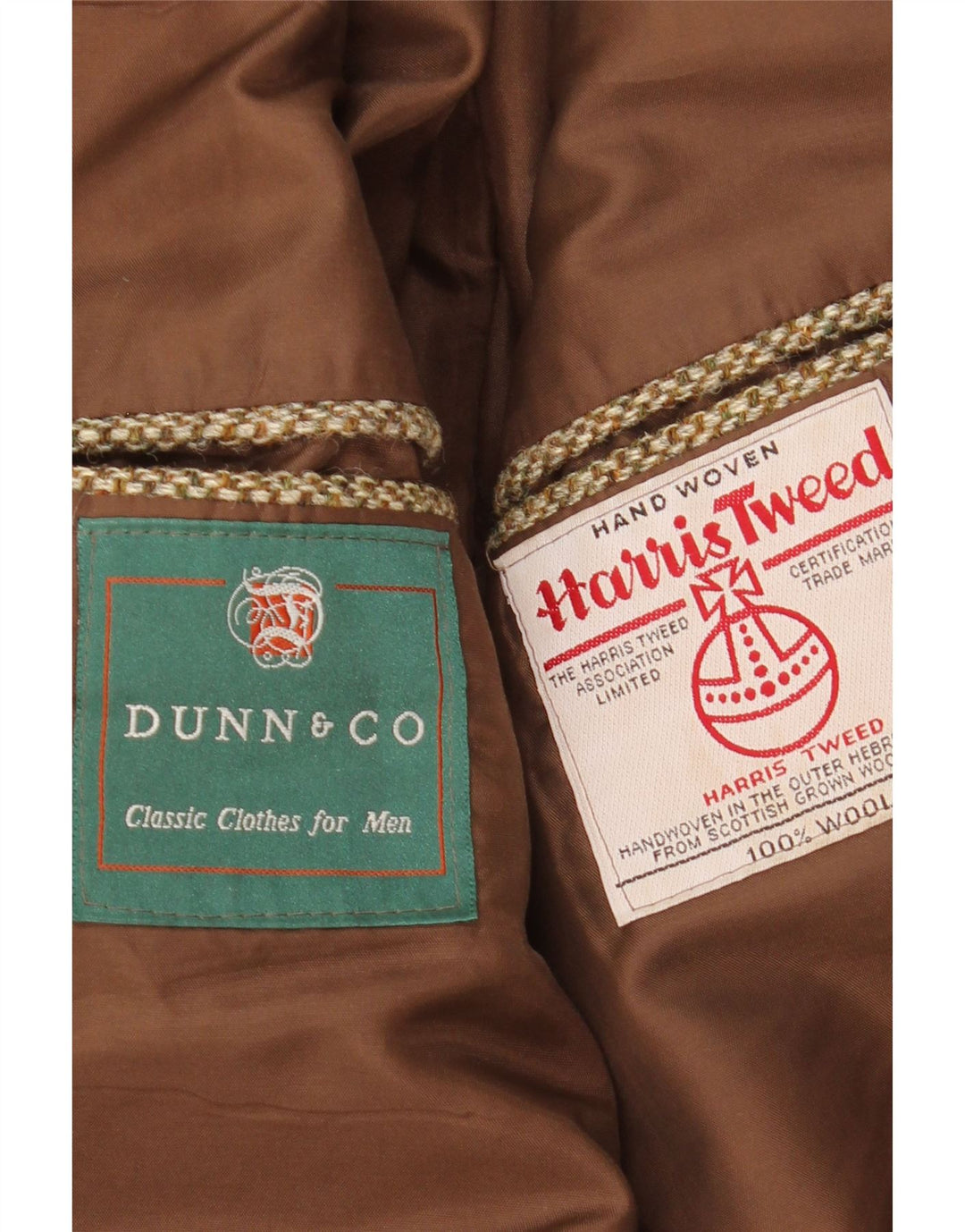 Harris Tweed Herre 2-knaps blazerjakke UK 40 Stor brun uld
