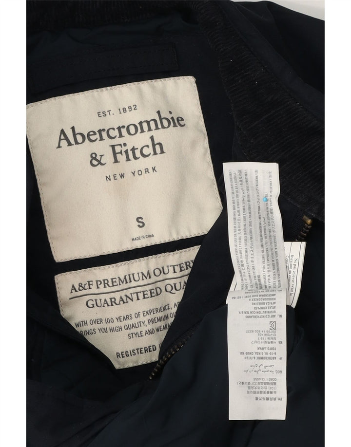 Abercrombie & Fitch Herre quiltet jakke UK 36 Small Navy Blue Polyester