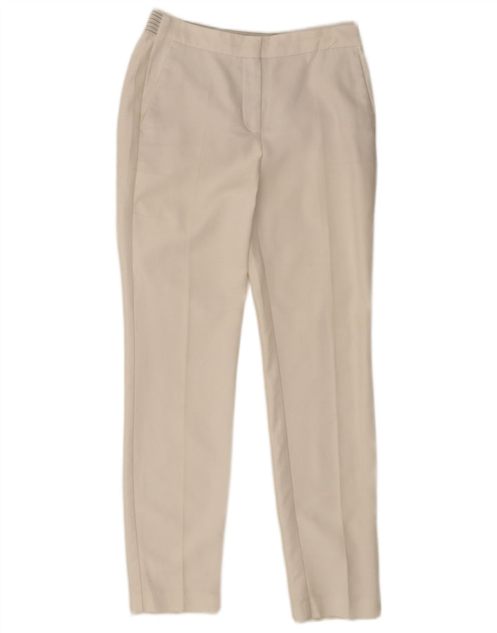ZARA Slim Chino-bukser til kvinder Small W26 L28 Hvid polyester