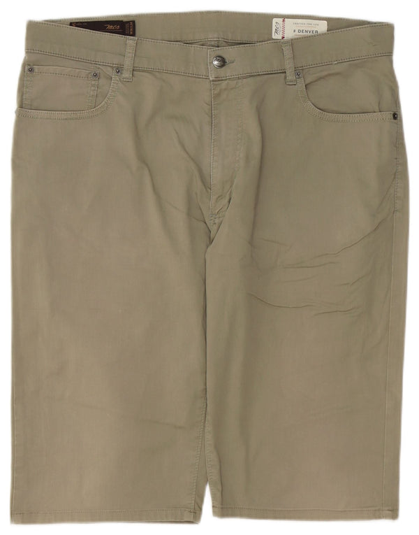Marlboro Classics Herre Denver Casual Shorts W38 XL Khaki Bomuld