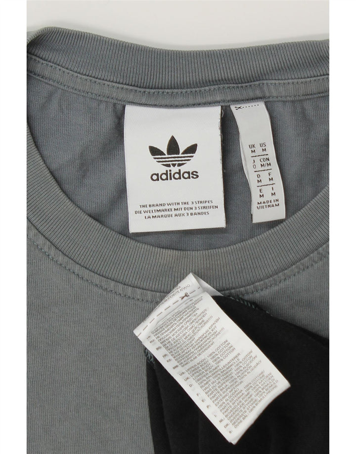 ADIDAS grafisk t-shirt til mænd mellem sort farveblok bomuld