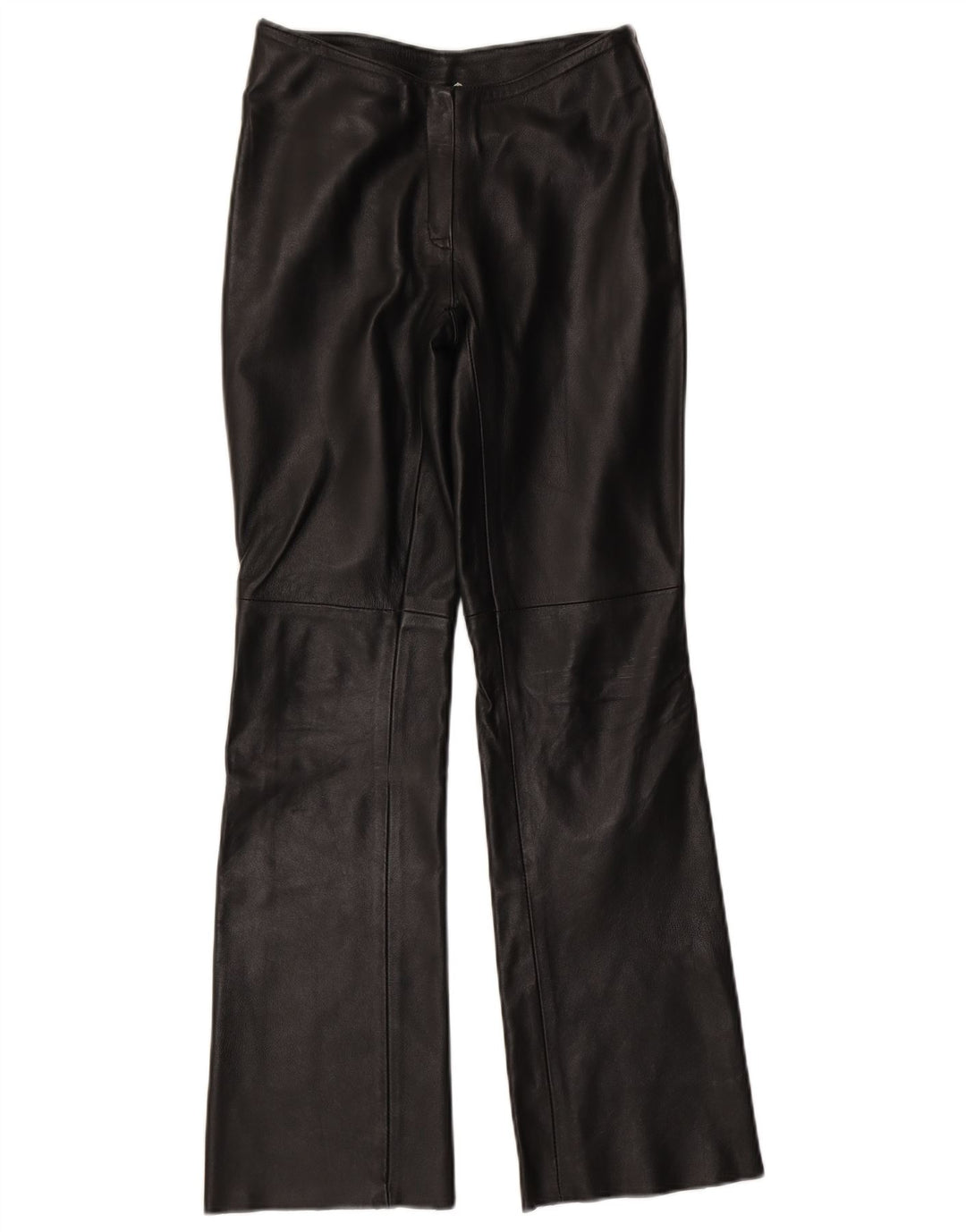 VINTAGE læderbukser til kvinder UK 10 Small W27 L31 Sort