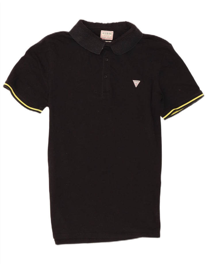 Guess Kortærmet Herre Regular Fit Polo Shirt Medium Sort Bomuld