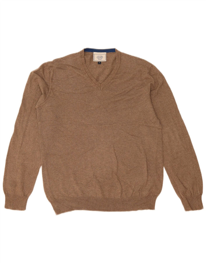 John Lewis Herre V-hals sweater lille beige bomuld