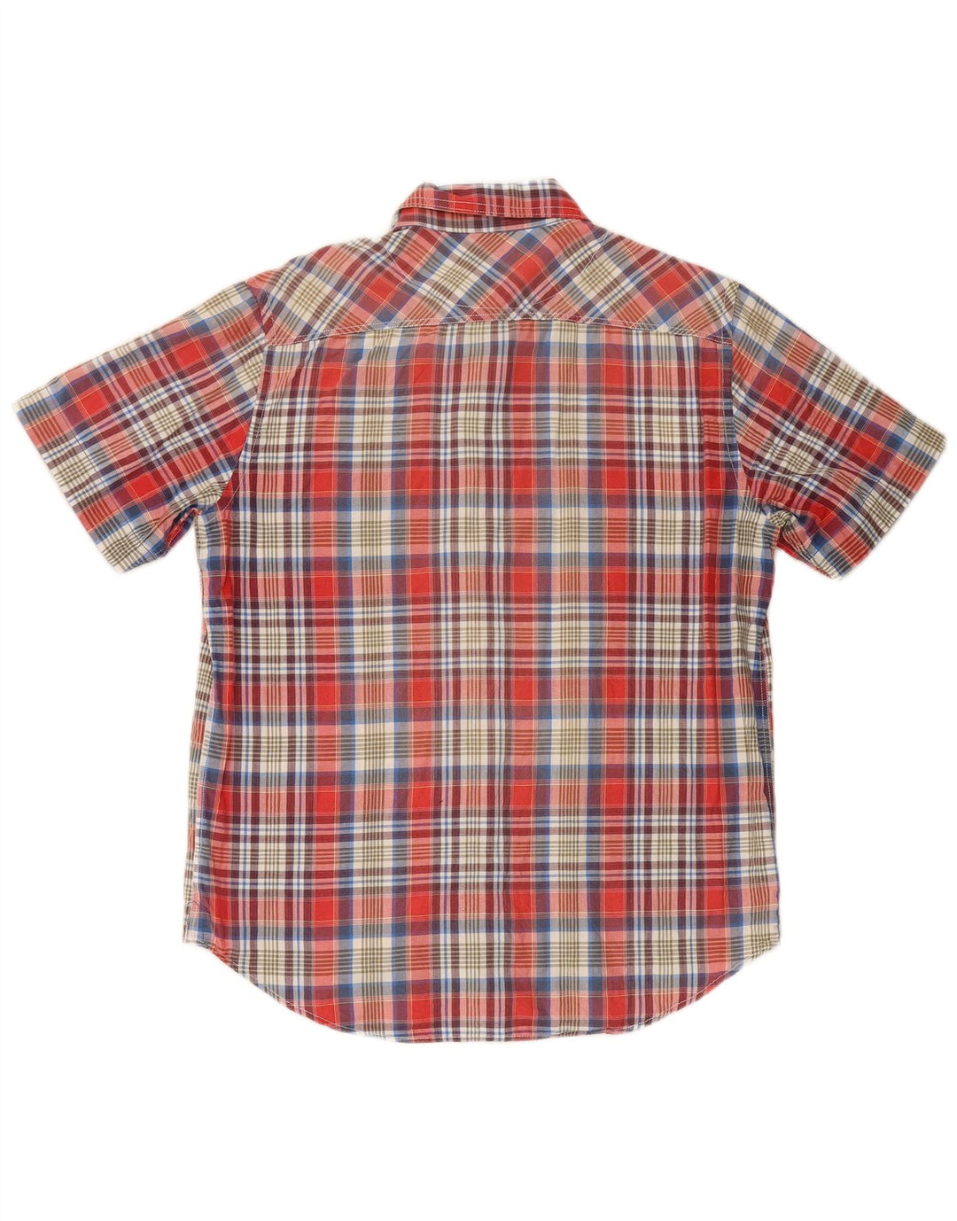 MARLBORO CLASSICS Mens Regular Fit Short Sleeve Shirt Large Red Check