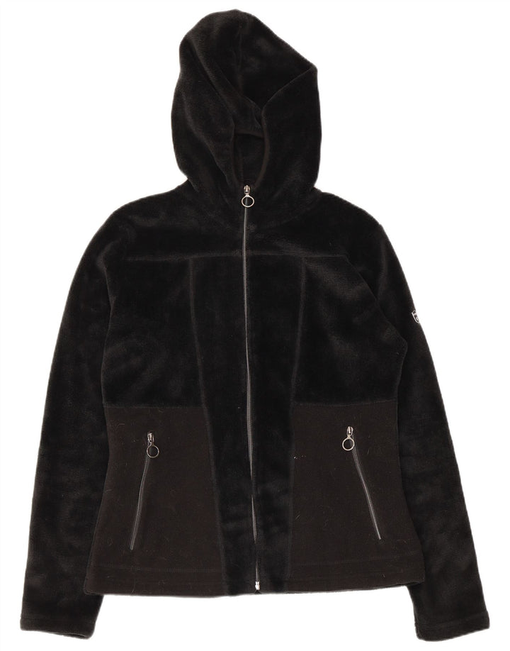 Brugi dame fleecejakke med hætte UK 12 Medium Sort Polyester