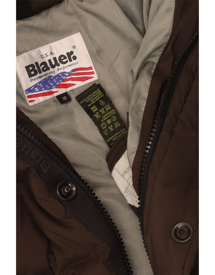 Blauer hættejakke til drenge 9-10 år brun polyester