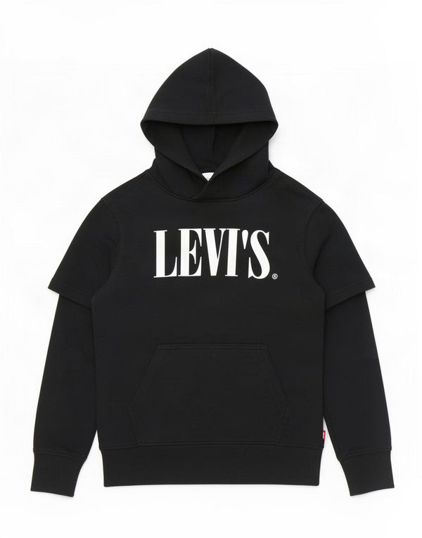 Levi's Boys grafisk hættetrøje 9-10 år sort bomuld