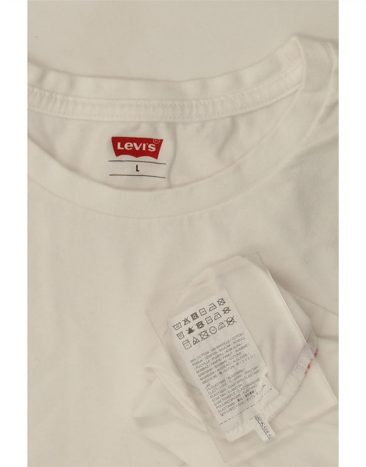 Levi's Herre T-Shirt Top Stor Hvid Bomuld