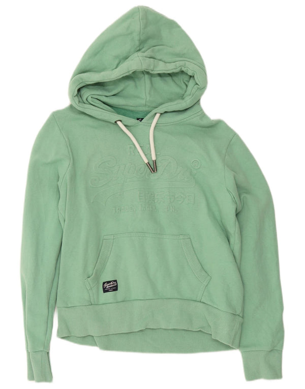 Superdry grafisk hættetrøje til kvinder UK 12 Medium Green Bomuld