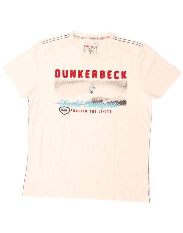 Camp David Herre Grafisk T-Shirt Top XL Hvid Bomuld