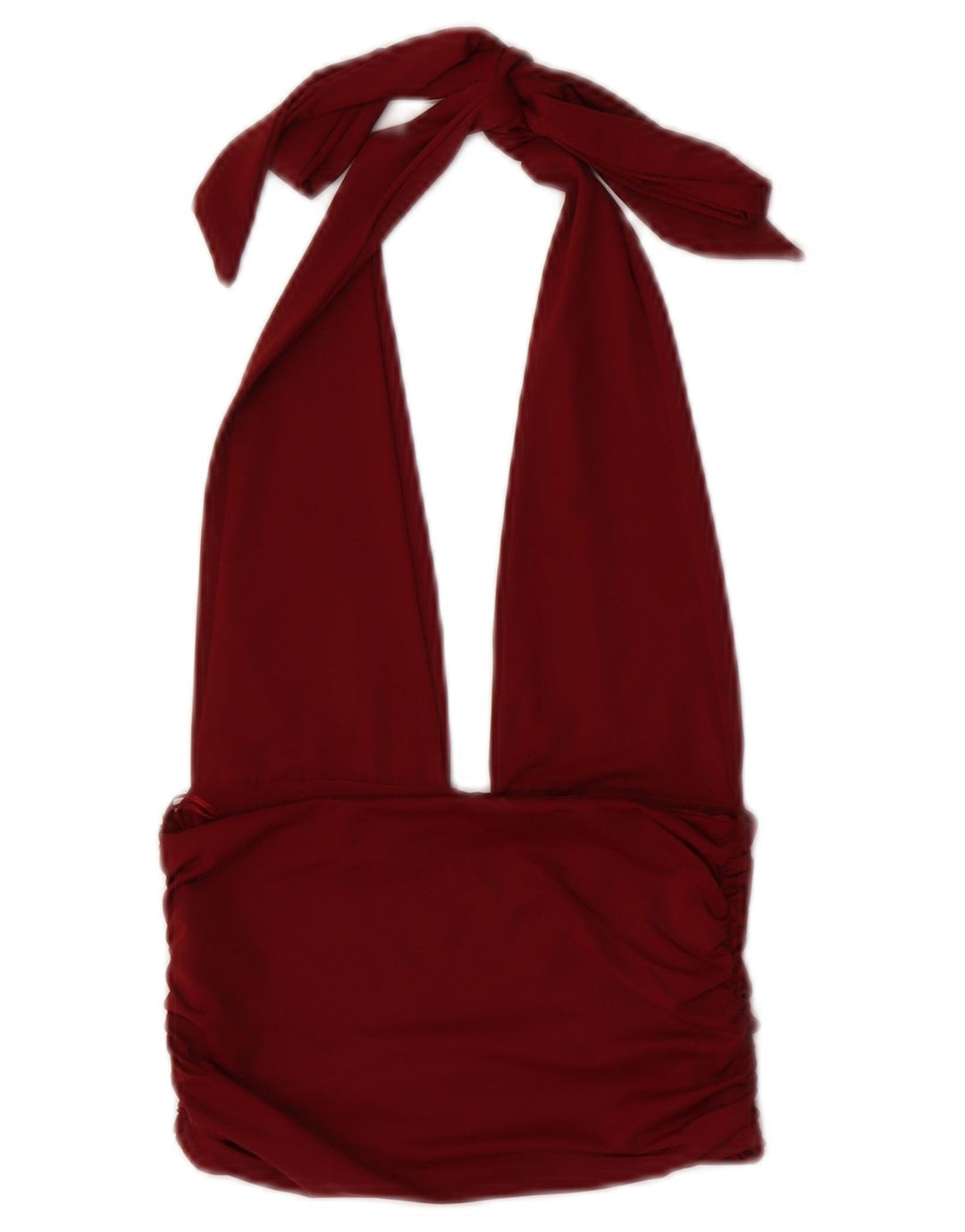 Zara Dame Halter Top UK 8 Small Bourgogne Polyamid