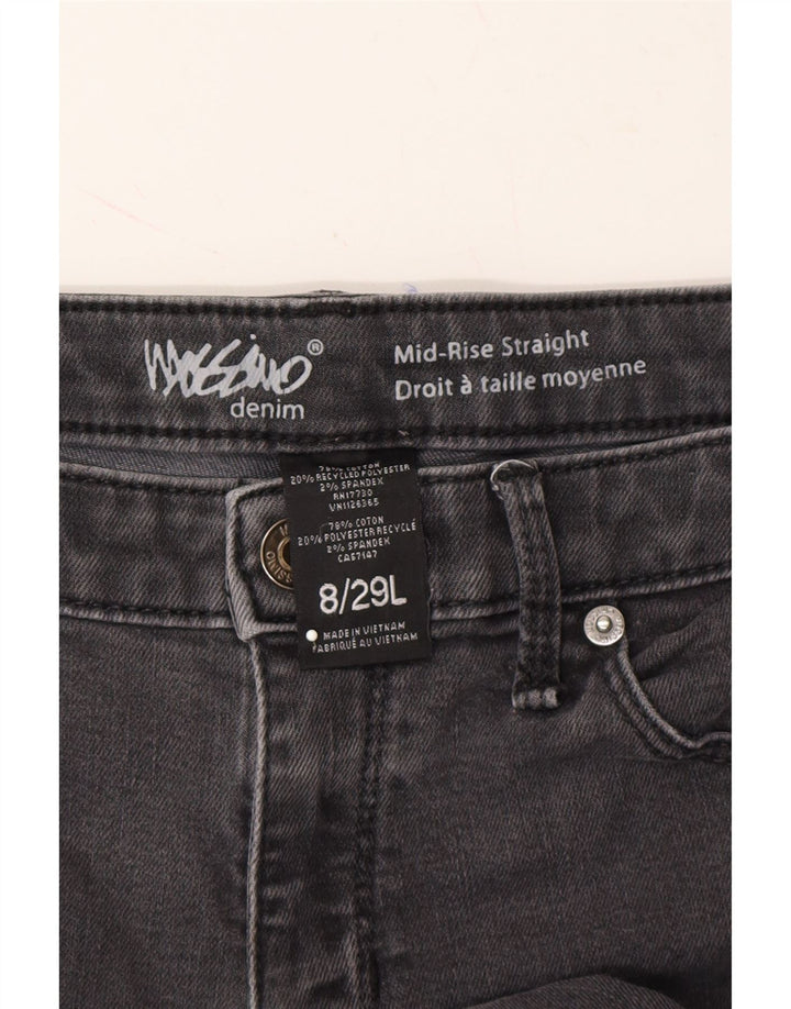 MOSSIMO Womens Mid Rise Straight Jeans US 8 Medium W32 L29 Grey Cotton Vintage Mossimo and Second-Hand Mossimo from Messina Hembry 