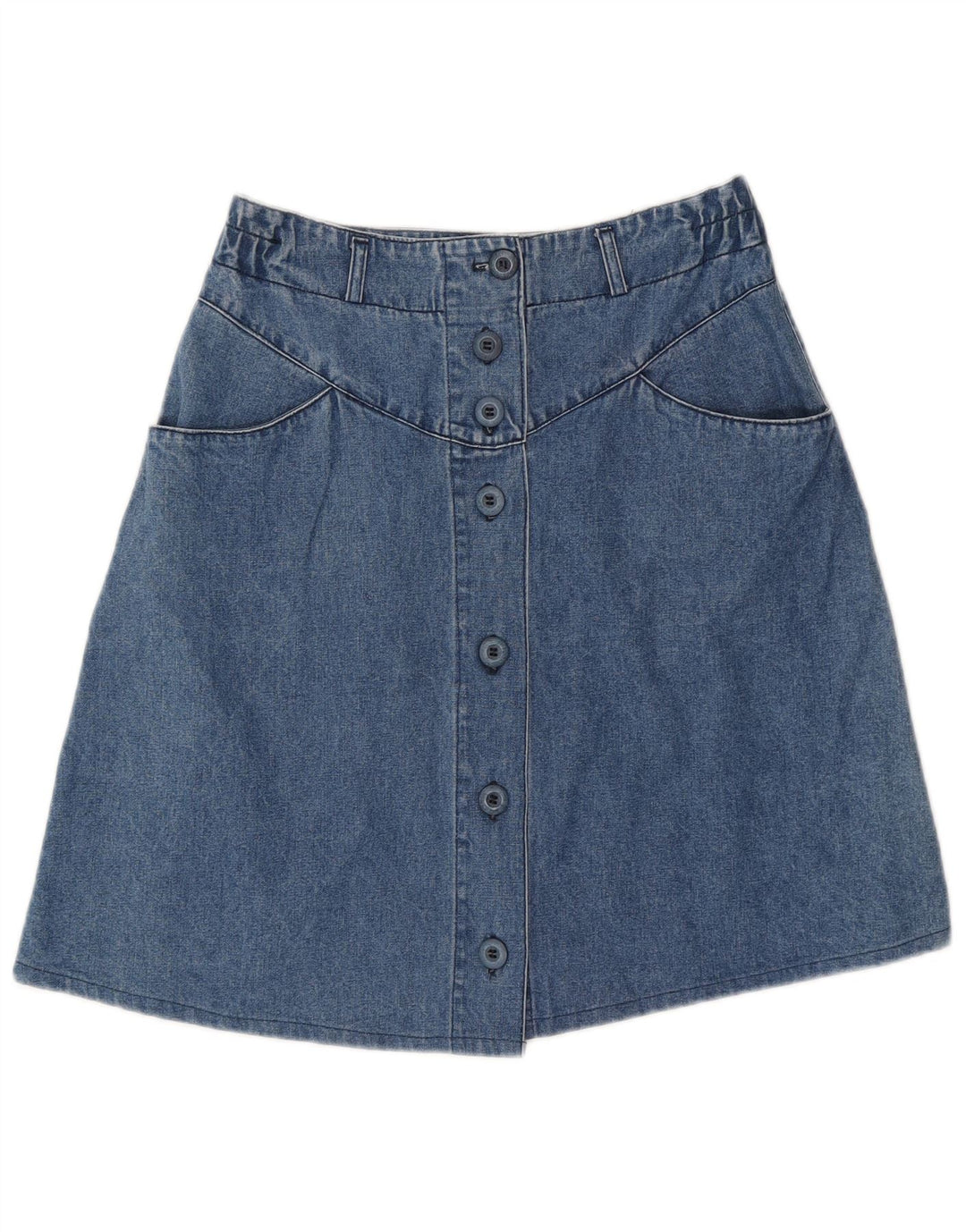 Vintage Dame Denim Nederdel IT 44 Medium W28 Blå Bomuld