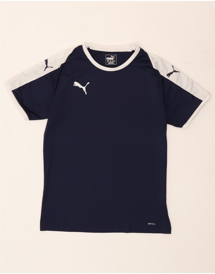 Puma herre T-shirt top lille marineblå farveblok