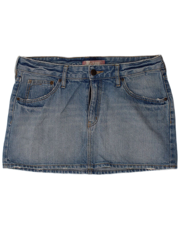 Vintage piger mini denim nederdel 13-14 år W30 blå bomuld