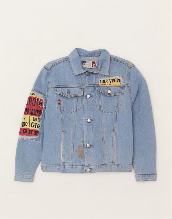 Chambers Dame grafisk denimjakke UK 12 Medium Blue Cotton