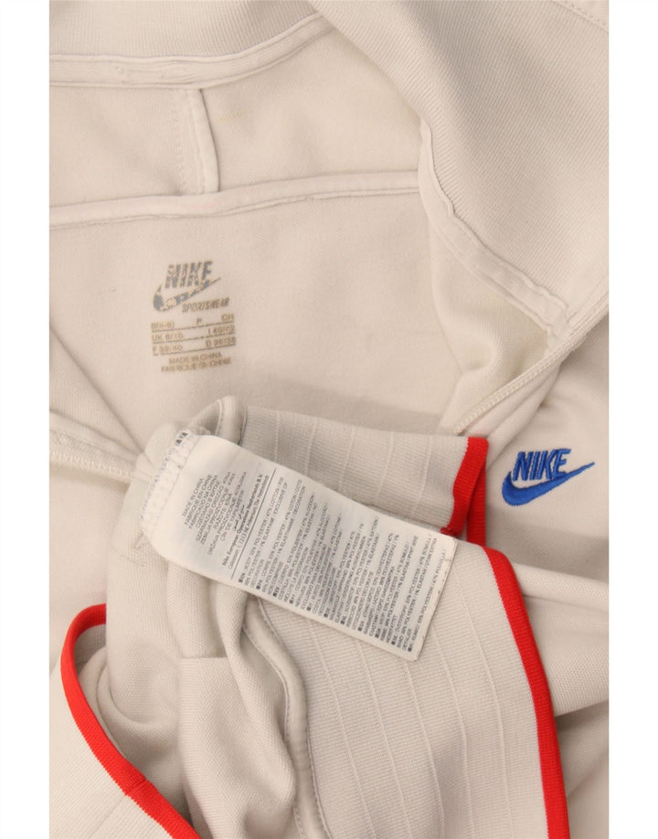Nike træningsdragt topjakke til kvinder UK 8/10 Small White Colourblock Bomuld