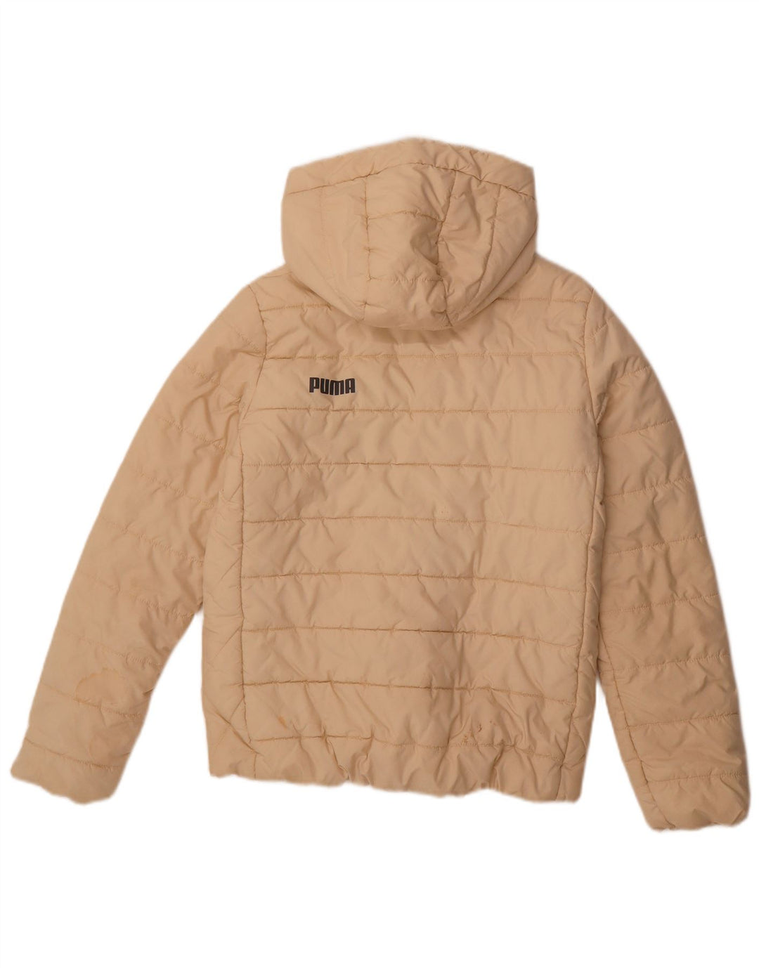 PUMA Womens Hooded Padded Jacket UK 10 Small Beige Polyester