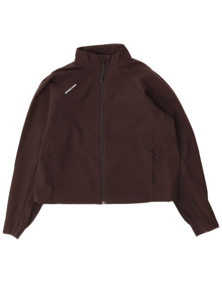 SUPERDRY Womens Crop Loose Fit træningsdragt Topjakke UK 12 Medium Black