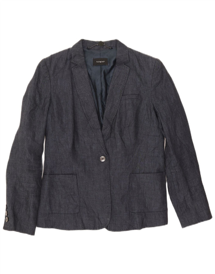 Marks & Spencer Dame Autograph Blazer Jacket UK 12 Medium Navy Blue