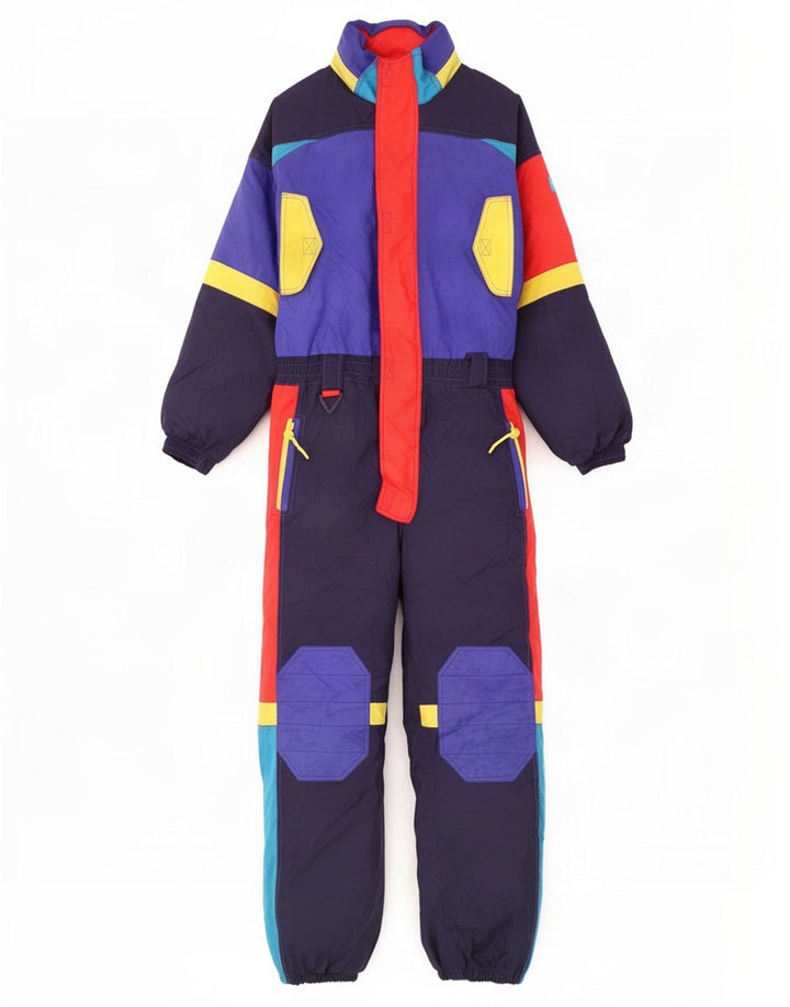 Vintage Ski Jumpsuit til drenge 13-14 år Navy Blue Colourblock Polyester