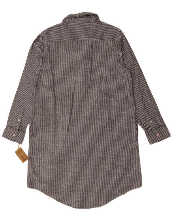 Levi's Dame Pullover Shirt Dress UK 14 Medium Grey Nålestribet bomuld