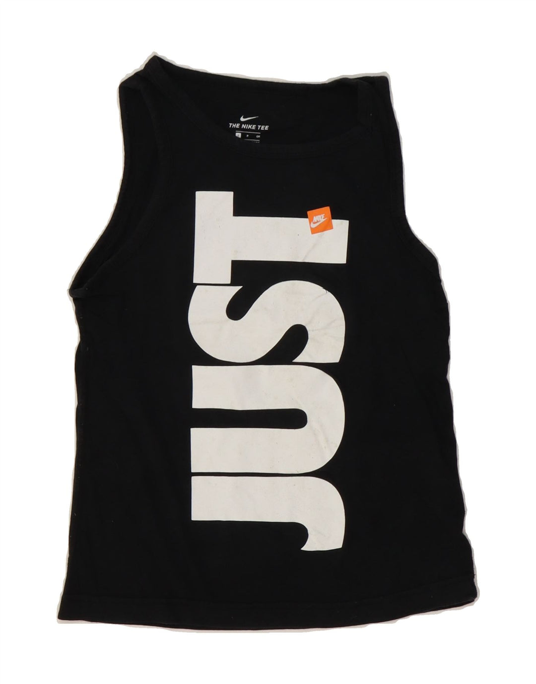 NIKE Boys Graphic Vest Top 8-9 Years Small Black Cotton Vintage Nike and Second-Hand Nike from Messina Hembry 