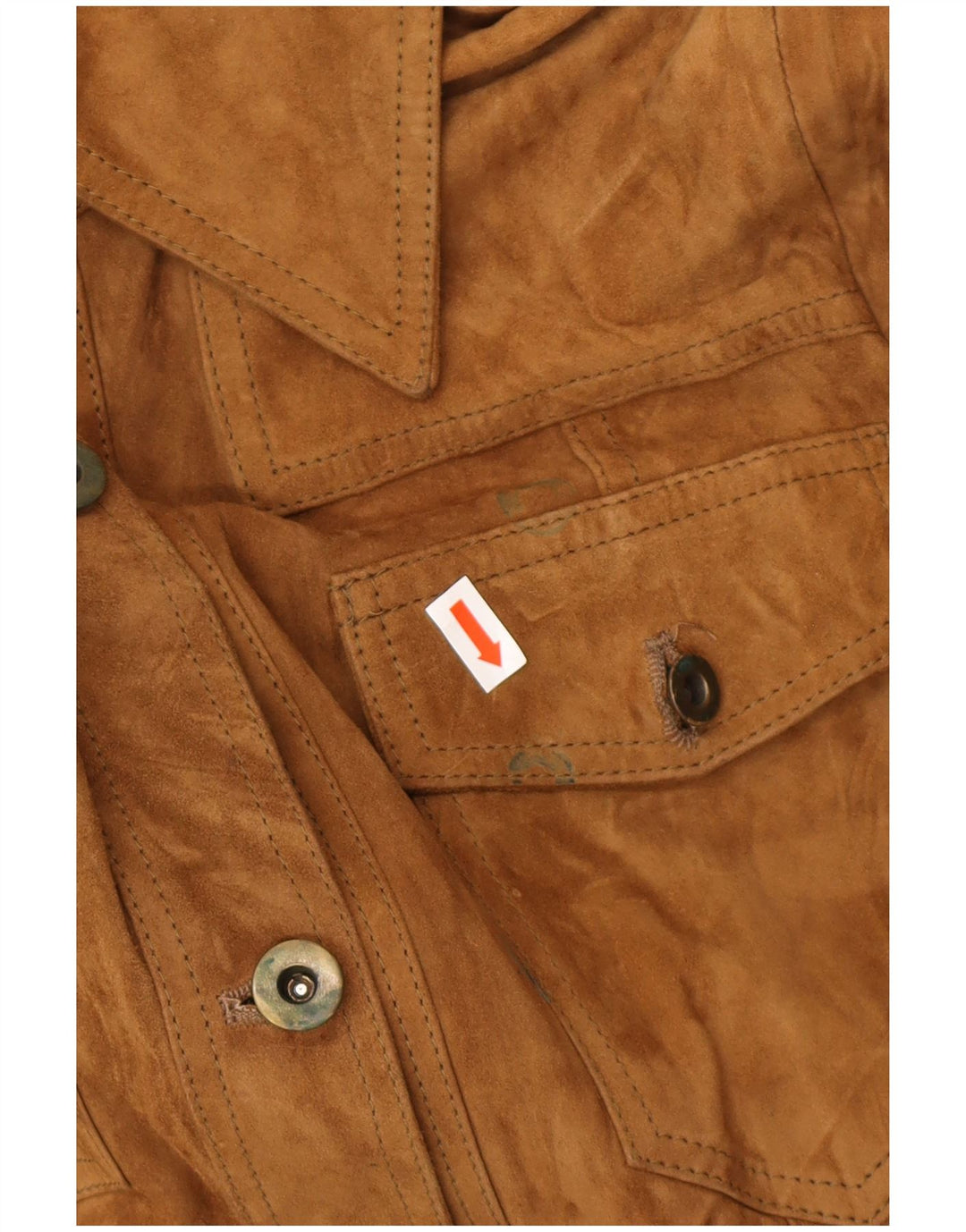 VINTAGE Militærjakke i ruskind til kvinder IT 42 medium brunt læder