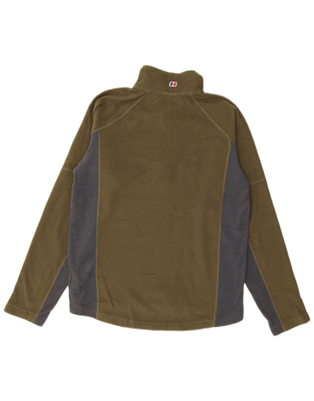 BERGHAUS Fleece Jumper med lynlås til mænd Small Khaki Colourblock Polyester