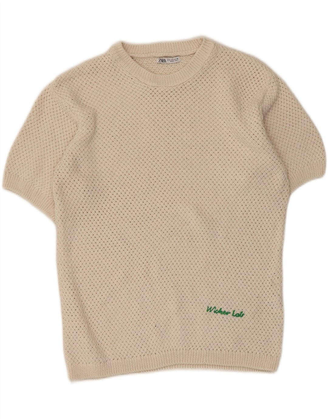 ZARA sweater med rund hals til mænd mellembeige polyester