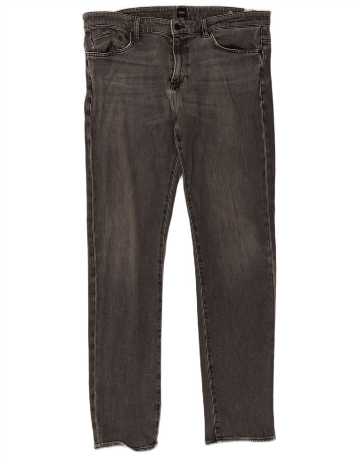 Hugo Boss Herre Slim Jeans W38 L34 Grå Bomuld