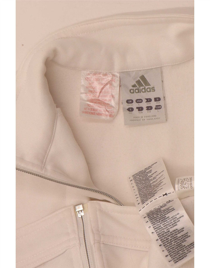 Adidas piger grafisk træningsdragt topjakke 11-12 år Hvid polyester