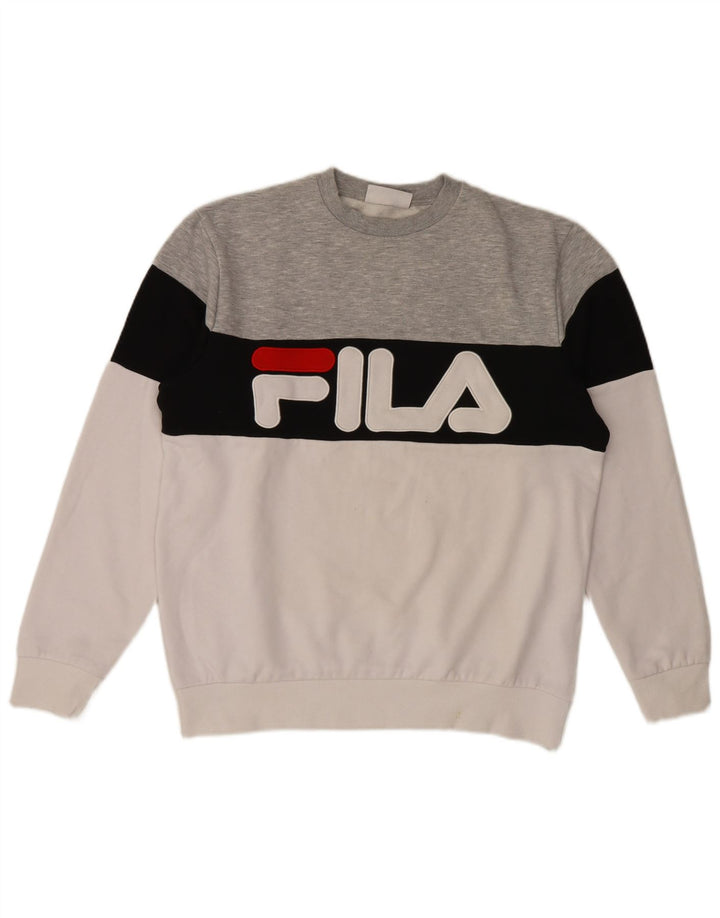Fila Herre grafisk sweatshirt Jumper Stor flerfarvet Colourblock Bomuld
