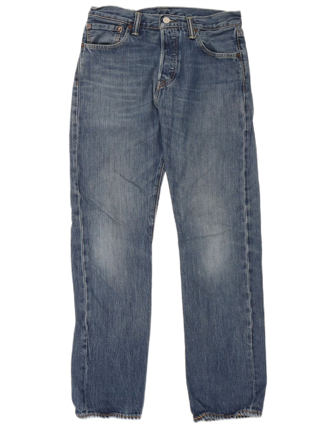 Levi's Herre 501 Straight Jeans W29 L30 Blå Bomuld
