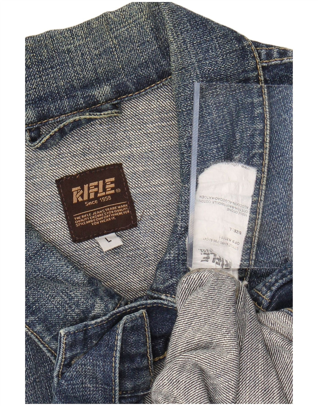 RIFLE Dame denimjakke UK 16 Large Blue Cotton