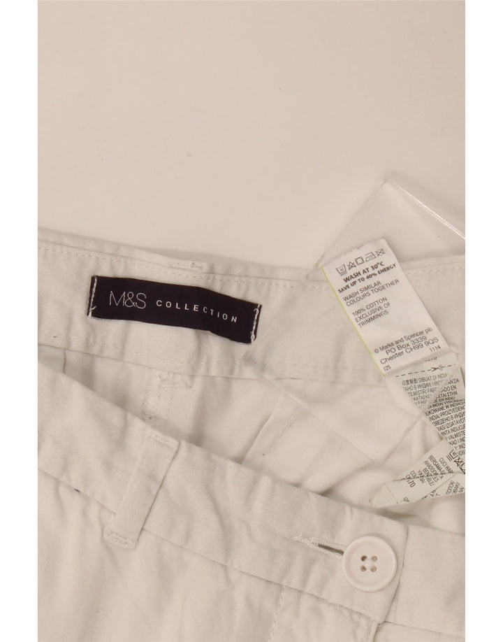 Marks & Spencer Womens Pegged Cropped Trousers UK 14 Large W36 L24 White